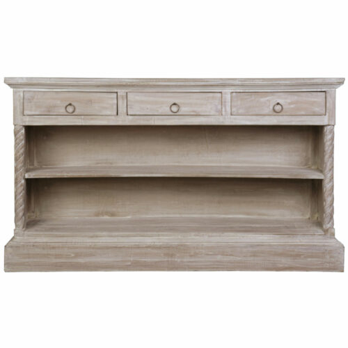 Cottage Collection -Sideboard in limewash, frontview-CC-CAB2235S-LW