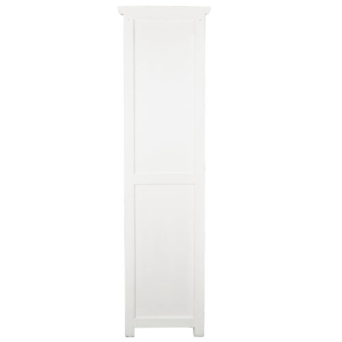 Cottage Collection- Tall cabinet with drawer and door- Distressed white and driftwood finish, back view-CC-CAB1924TLD-WWDW