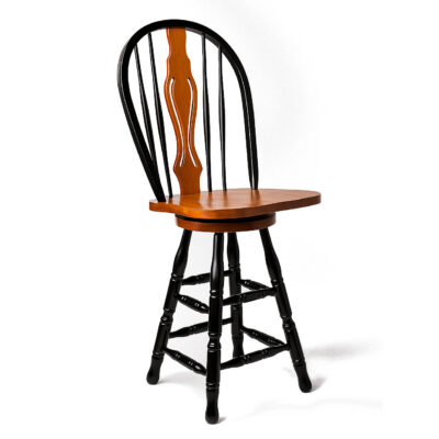 Black Cherry Keyhole Counter Stool - Antique Black & Cherry (24")