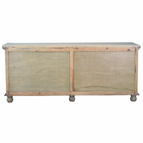 Cottage Collection- 4 Door Sideboard in driftwood, back view-CC-CAB1781S-DW