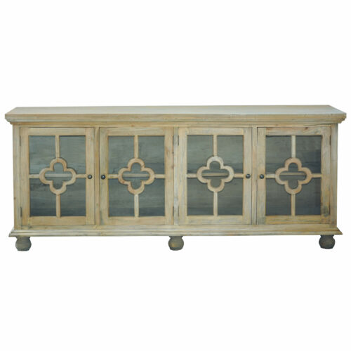 Cottage Collection- 4 Door Sideboard in driftwood, front view-CC-CAB1781S-DW