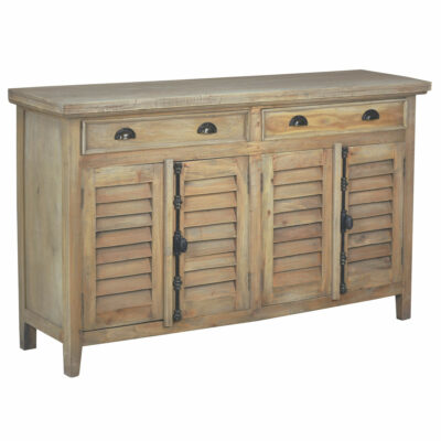 Cottage Collection- Shutter Cabinet in Driftwood, angle view-CC-CAB163S-DW