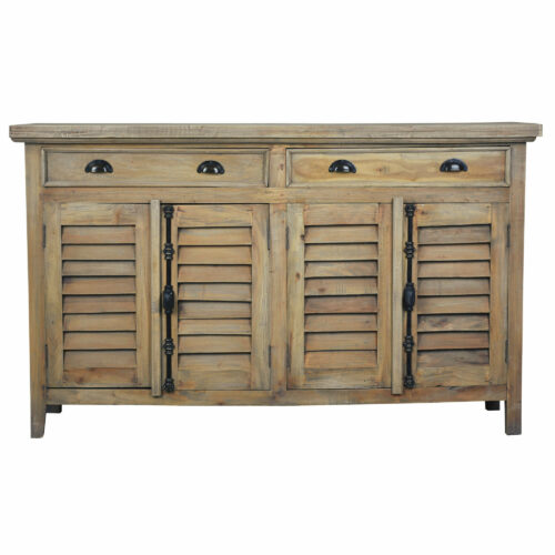 Cottage Collection- Shutter Cabinet in Driftwood, front view-CC-CAB163S-DW