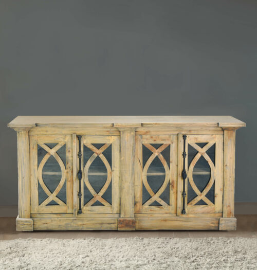 Cottage Collection- Sideboard in driftwood, front view in lifestyle-CC-CAB1705S-DW