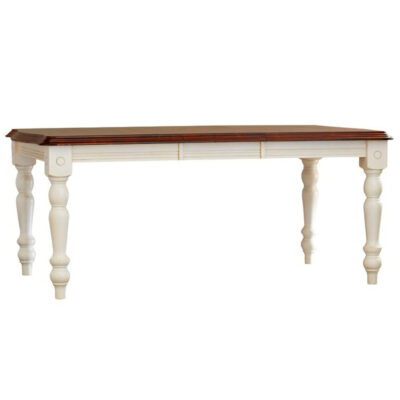 Andrews Dining- Extension dining table finished in antique white with a chestnut top-DLU-SLT4272-AW