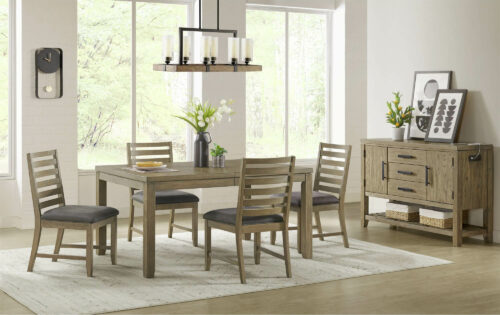 Saunders Collection- Dining set with four ladder back chairs, and server in dining room-ED-D18620TB-4S-SV6P