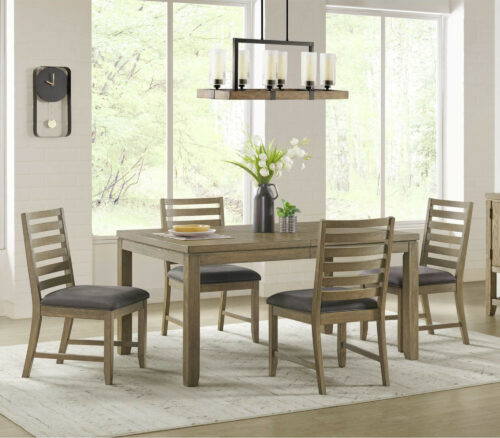 Saunders Collection- Dining set with four ladder back chairs in dining room-ED-D18620TB-4S-5P