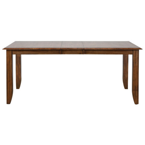 Amish Dining - 72 -inch dining table with leaf, front view-DLU-BR4272-AM