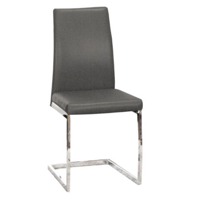 Sarah/ Sela G5655-03 Dining Chair - Charcoal Gray/ Chrome