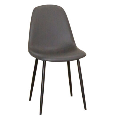Lena/ Leda K5338-01 Dining Chair - Charcoal Gray/ Matte Black