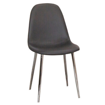 Vera/ Venu K5770-01 Dining Chair - Charcoal Gray/ Chrome
