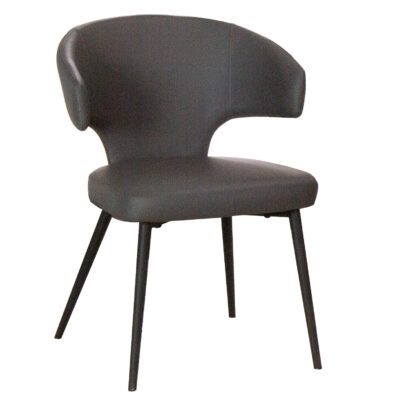Casia/ Corin ND084-09 Dining Chair - Charcoal Gray/ Matte Black