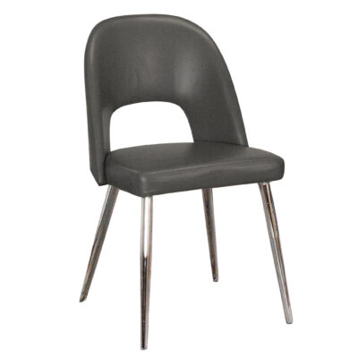 Mars/ Mia ND446-01 Dining Chair - Charcoal Gray/ Chrome