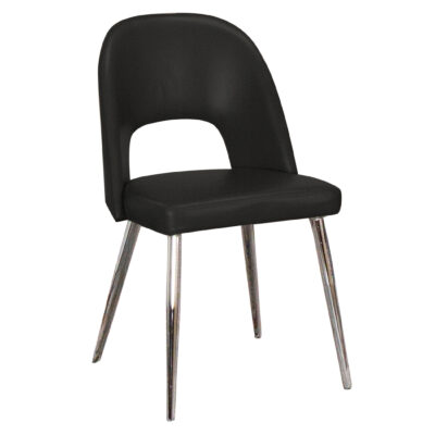Mars/ Mia ND446-03 Dining Chair - Black/ Chrome