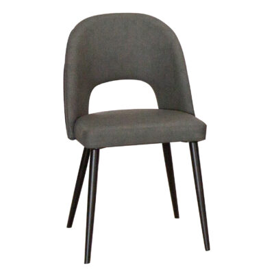 Pluto/ Portia ND545-03 Dining Chair - Charcoal Gray/ Matte Black