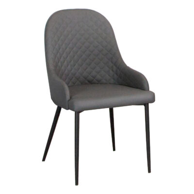 Targa/ Tia ND709-01 Dining Chair - Charcoal Gray/ Matte Black