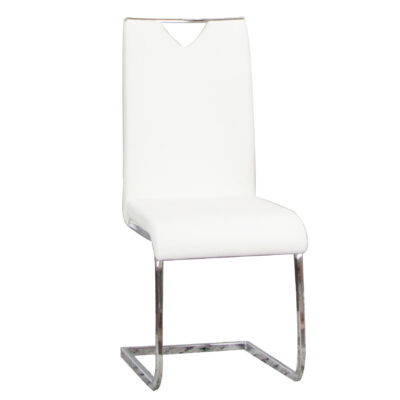 Dana/ Doral ND103-03 Dining Chair - White/ Chrome
