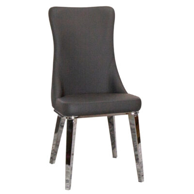Leah/ Luna ND353-09 Dining Chair - Charcoal/ Chrome
