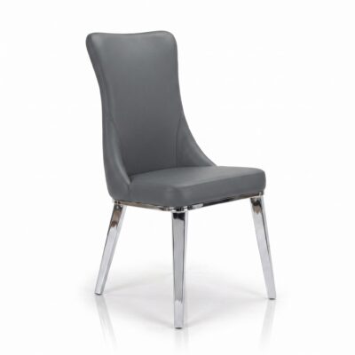 Leah ND353-09 Dining Chair - Charcoal/ Chrome
