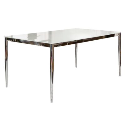 Atom 70x40 Dining Table G5020 - Super White Glass / Chrome