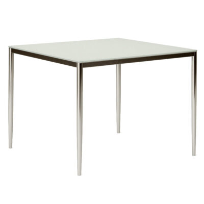 Atom 48x32 Dining Table G5020 - Super White Glass / Chrome