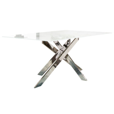 Aldo Dining Table G5028 - White Glass / Chrome