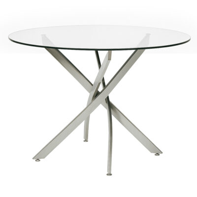 Bravo 45" Round Dining Table G5051 - Clear Glass / Chrome