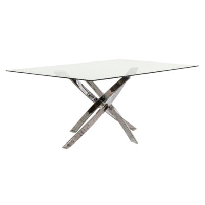 Vera 63x35.5 Dining Table K5770 - Clear Glass / Chrome