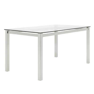 Skyline 63x35.5 Dining Table ND658 - Clear Glass / Chrome