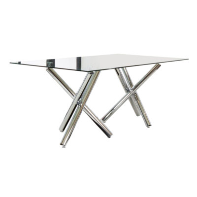 Mantis 71x39.5 Dining Table G5440 - Clear Glass / Chrome