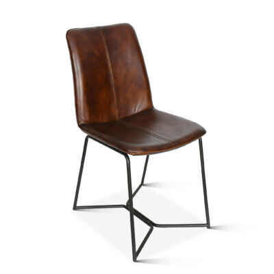 Essex Morgan 18" Dining Chair in Hand Washed Chestnut Leather