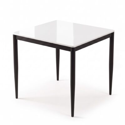 Marta 32x32 Dining Table G5458 - Super White Glass / Matte Black