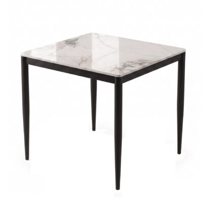 Marta 32x32 Dining Table G5458 - Chanel Sintered Stone / Matte Black
