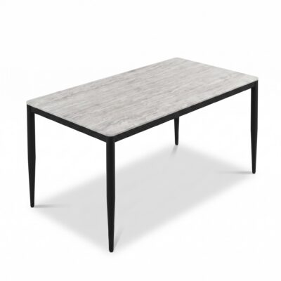 Marta 40x70 Dining Table G5458 - Fossil Stone / Matte Black